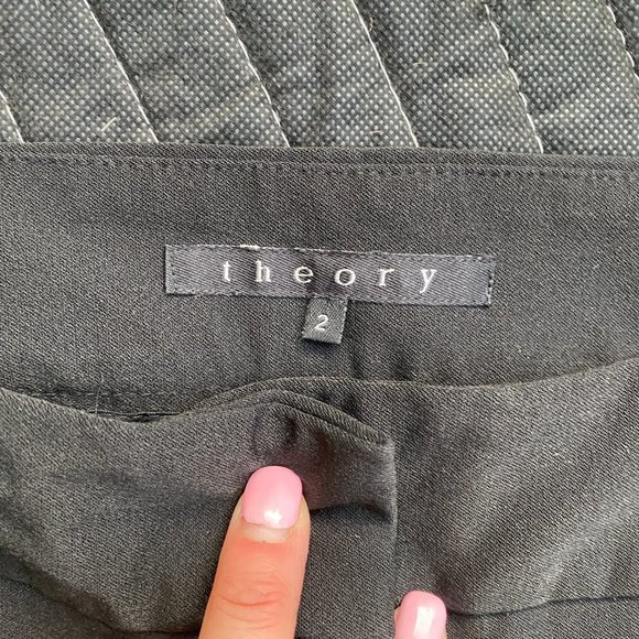 Theory Straight Leg Black Stretch Dress Pants Career - Picture 2 of 4